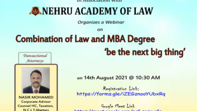 Photo of WEBINAR ON � COMBINATION OF LAW AND MBA DEGREE �BE THE NEXT BIG THING��